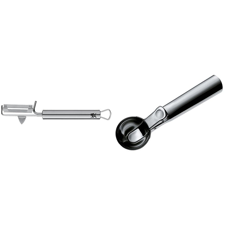 WMF Profi Plus Kartoffelschäler Pendelklinge 19 cm &amp; Gourmet Eisportionierer 18 cm, Eislöffel mit Au