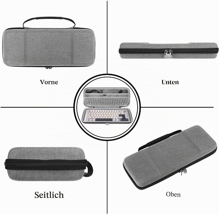 Geekria 65% kompakte Tastaturhülle, Hartschalen-Reisetasche für 68 Tasten, kompakte Tastatur, kompat