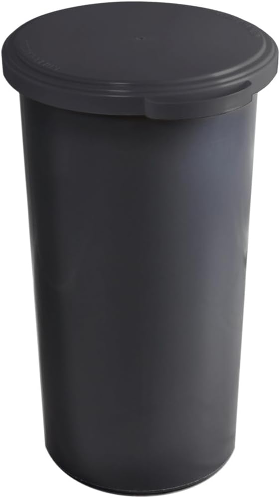 KUEFA 60L Müllsackständer mit flachem Deckel - Gelber Sack Mülleimer (Grau), Grau