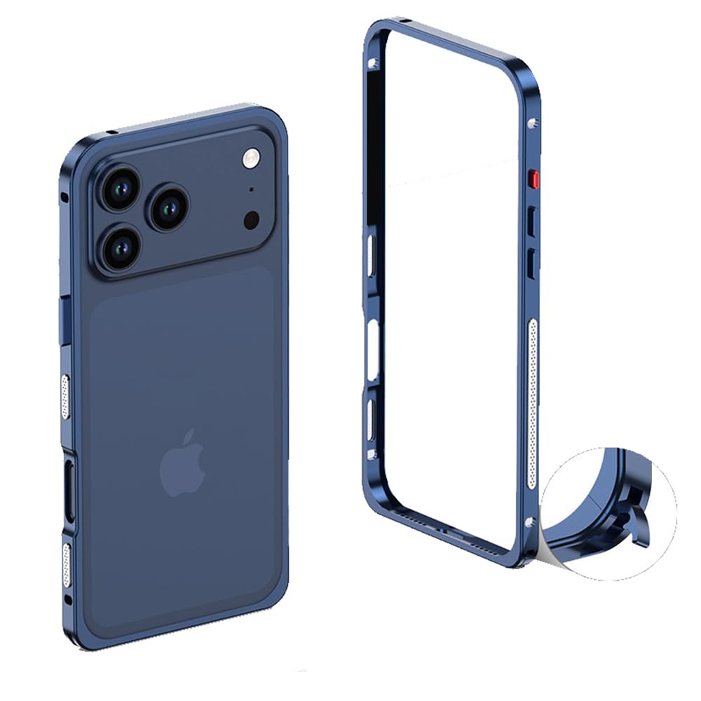 Schutzhülle für iPhone 17 Pro, Rahmen aus Luftfahrt-Aluminiumlegierung, stossfest, rückenfrei, keine