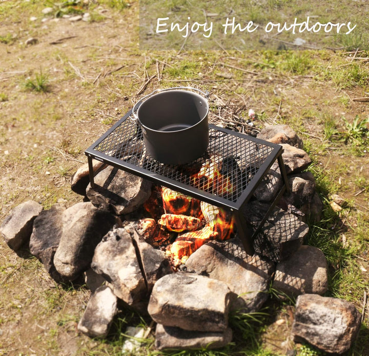 HIKEMAN Klappbarer Lagerfeuer Grill - Schwerlast Camping-Gril zum Kochen am offenen Feuer, Campingzu