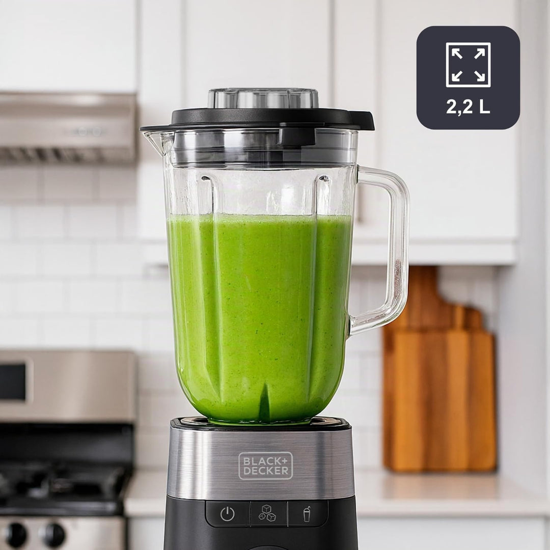 Black+Decker - Standmixer BXJB1201E 2200W | 2,2L Glasbehälter | 8 Geschwindigkeiten | 6 Edelstahlkli
