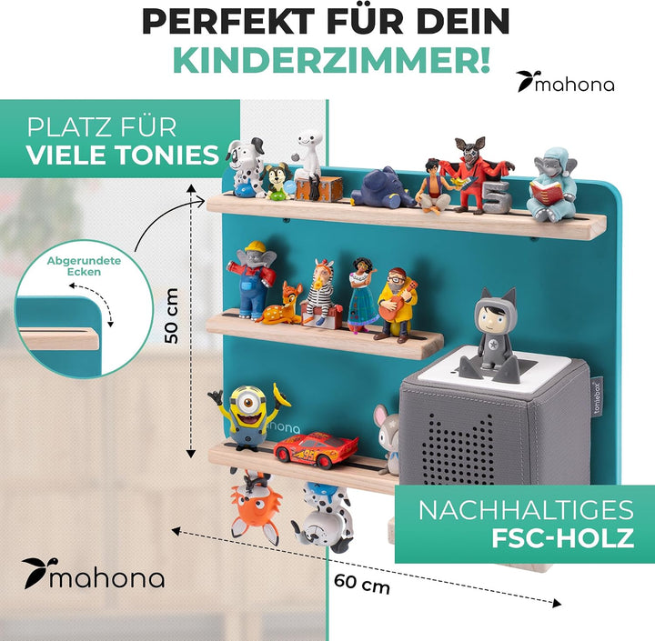 mahona Tonie Regal - kompatibel mit Toniebox &amp; Tonie Figuren Aufbewahrung - Platz für bis zu 27 Figu