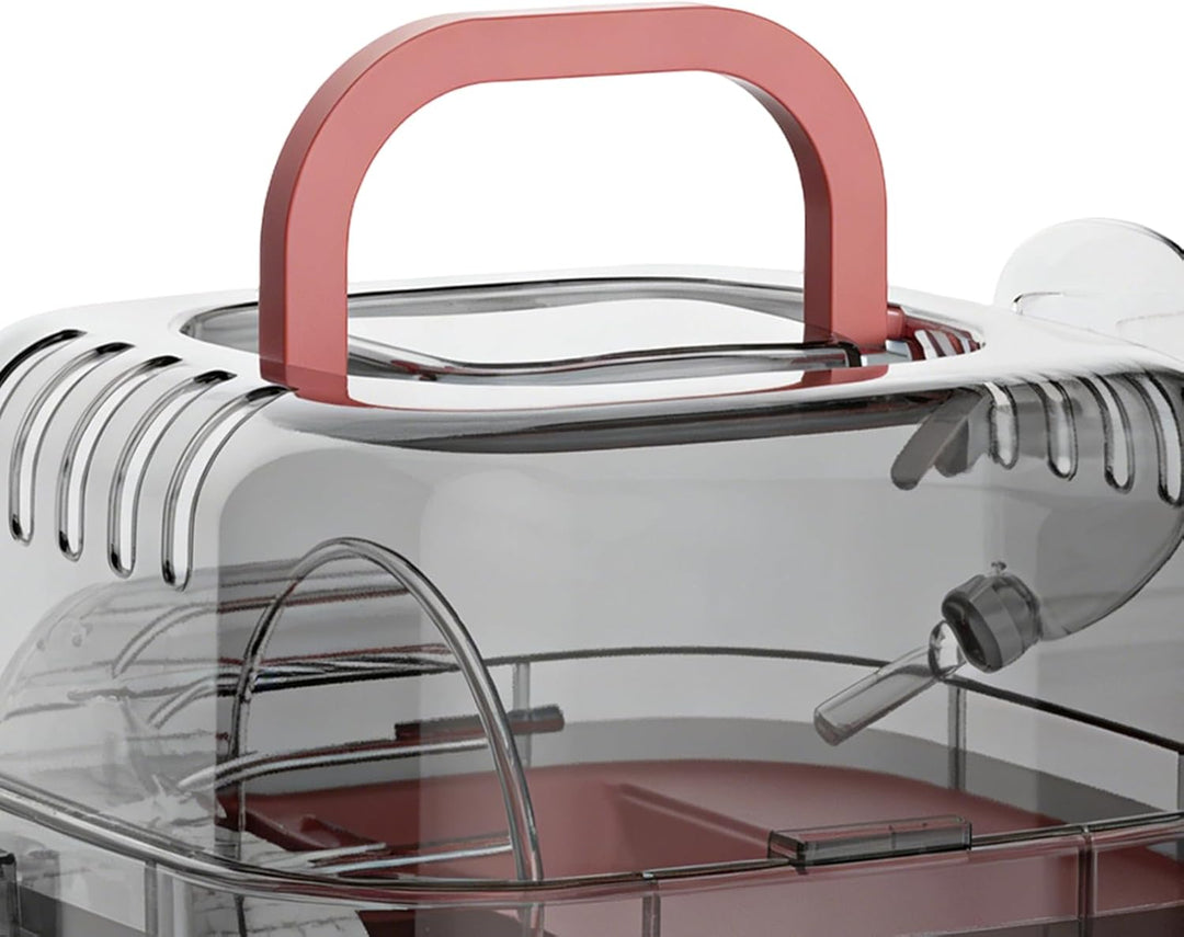 Hamster-Reisebox | mit Laufrad, Portable Box - Kleintier-Reisekäfig für Kaninchen, Mäuse, Meerschwei