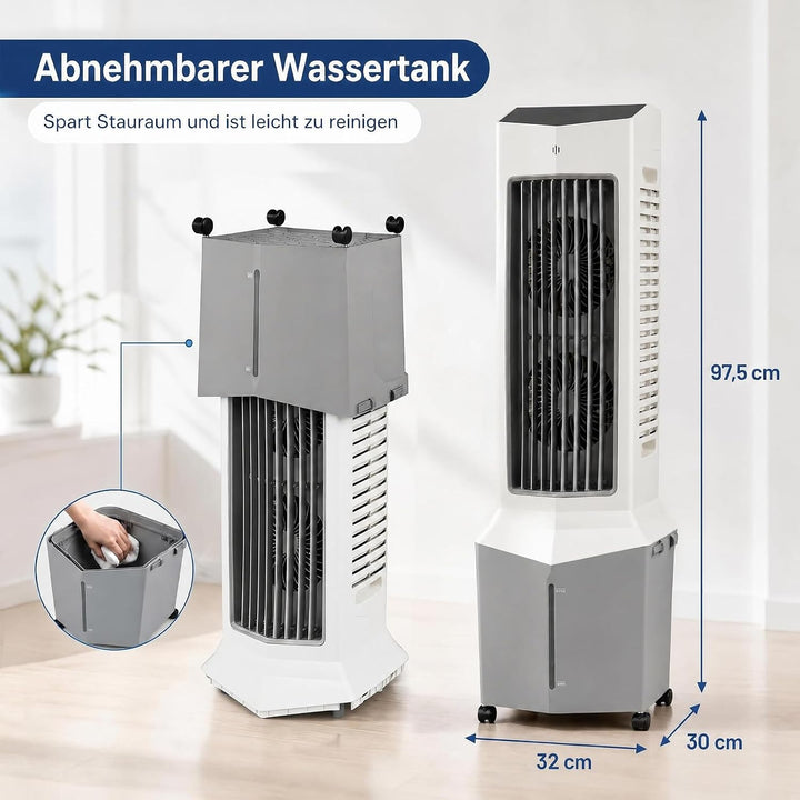 COSTWAY 12L Verdunstungskühler, mobiler Ventilator mit Fernbedienung