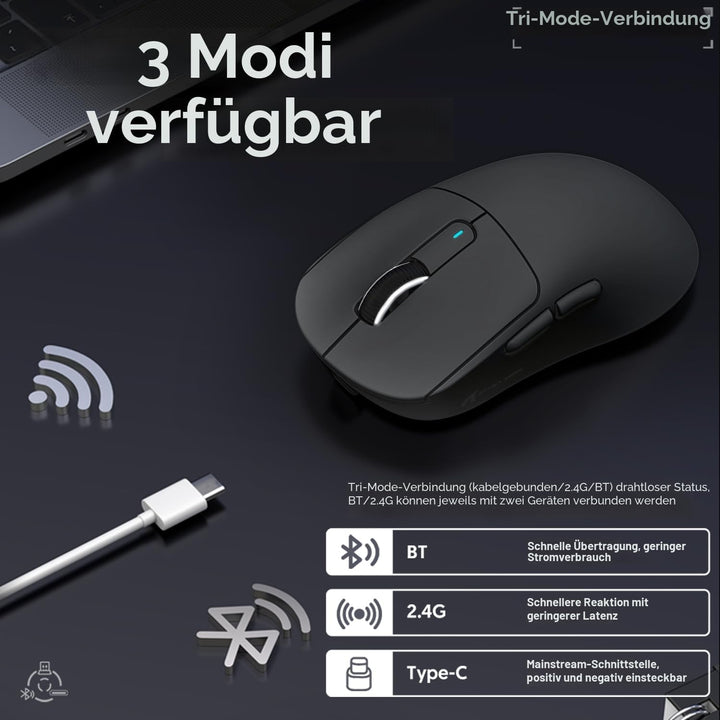 ATTACK SHARK X3MAX 49g Superlight Mouse, PixArt PAW3950 Gaming Sensor, BT/2.4G Wireless/Wired Gaming