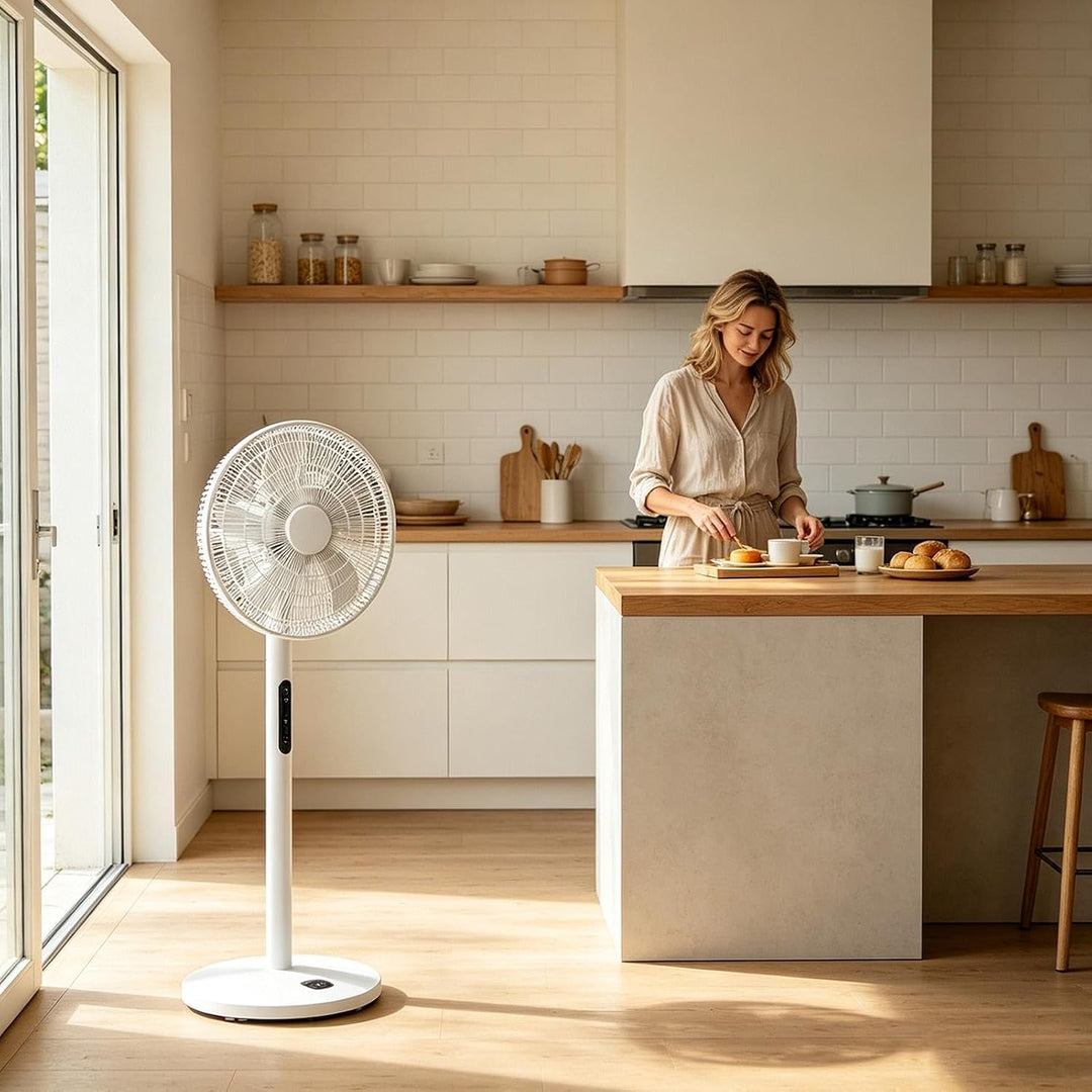 Standventilator Leise 8 Geschwindigkeiten, Luftzirkulator 2600g Leicht