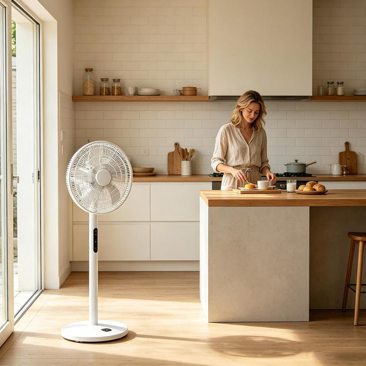 Standventilator Leise 8 Geschwindigkeiten, Luftzirkulator 2600g Leicht