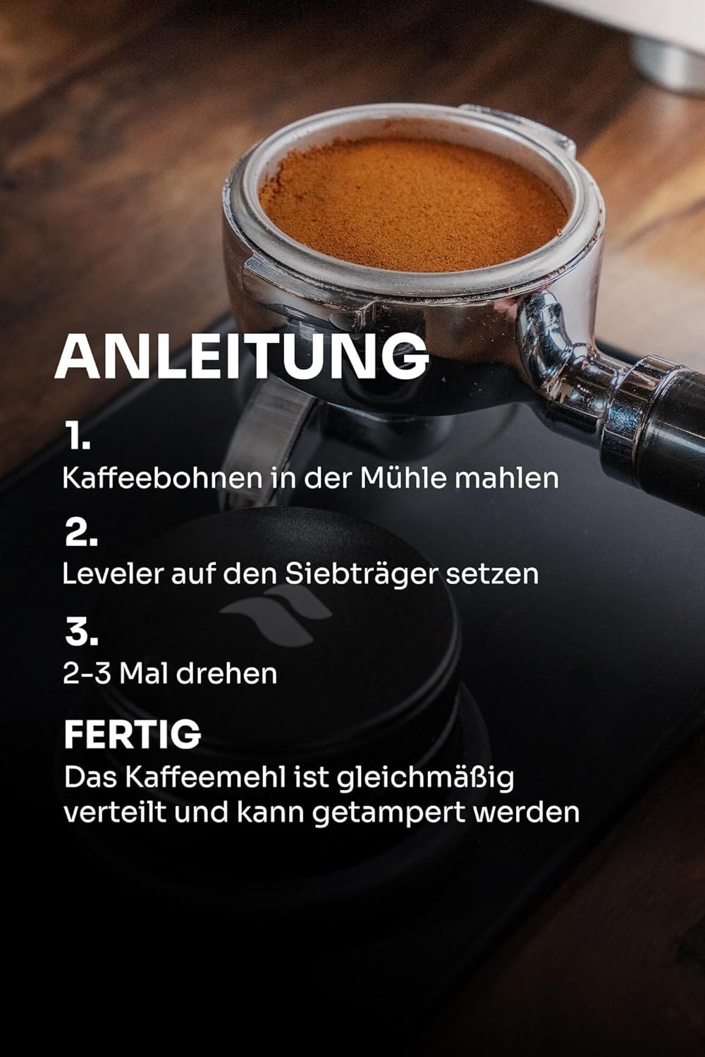 roastmarket Espresso Leveler 58mm | Höhenverstellbarer Kaffeeverteiler aus Edelstahl | Barista Zubeh