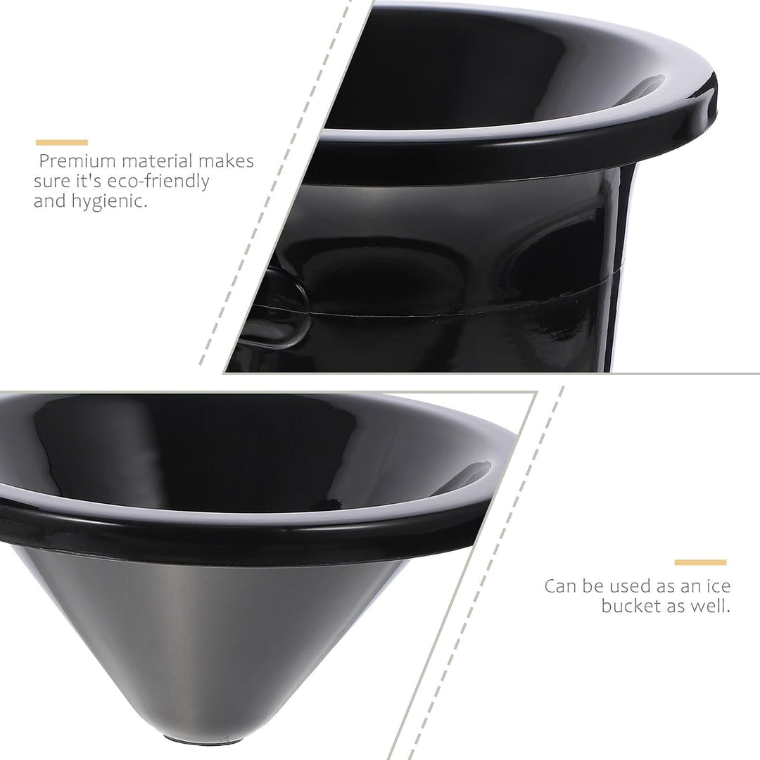 Homoyoyo Weinkühler Weinkühler Eimer Eisbehälter aus Plastik 3er Set, schwarz, rund, Doppelgriff, fü