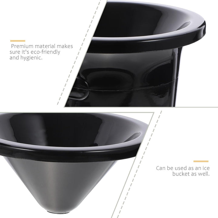 Homoyoyo Weinkühler Weinkühler Eimer Eisbehälter aus Plastik 3er Set, schwarz, rund, Doppelgriff, fü