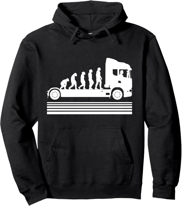LKW Fahrer Lastwagen Trucker Evolution Geschenk Pullover Hoodie