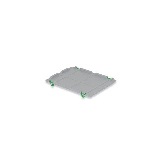 Auflagedeckel Set Eurobox NextGen mit 4 grünen Schiebeschnappverschlüssen | BxT 30x40cm | Eurobehält