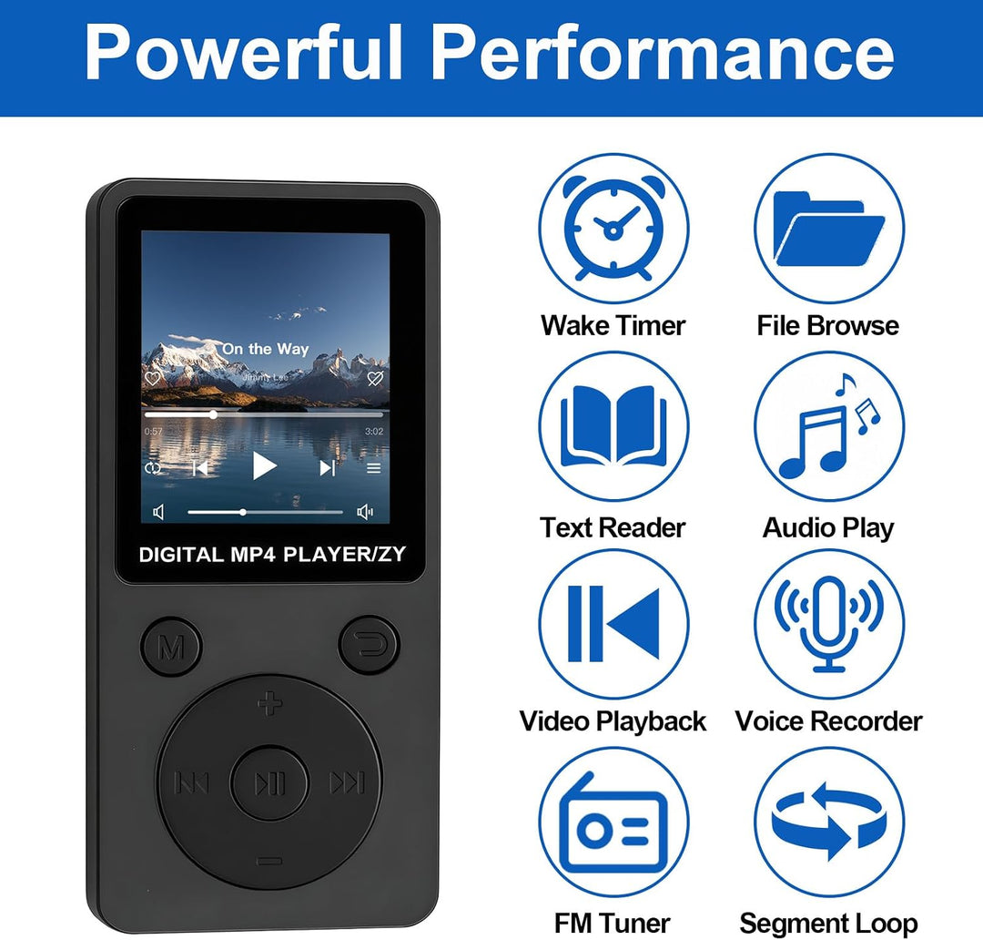 MP3 Player Bluetooth 5.3 32GB, Tragbarer Musikplayer mit Lautsprecher