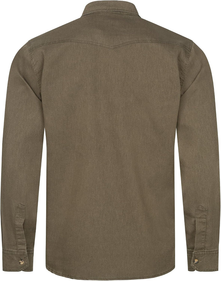 Rock Creek Jeanshemd Herren Denim Langarm H-339 S Dunkelgrün, S Dunkelgrün