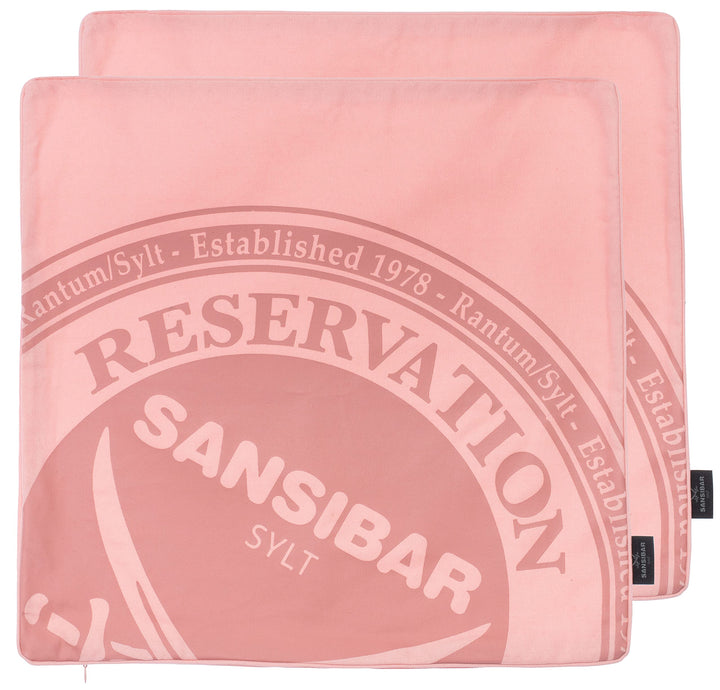 Sansibar Kissen 2er Set Bezug Pink ca.45x45 cm Reservation Dekokissen 100% Baumwolle Sofakissen 2 St