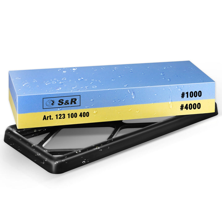 S&amp;R Schleifstein Set – Messerschleifstein &amp; Wetzstein für Messer – Doppelseitiger Sharpening Stone 1