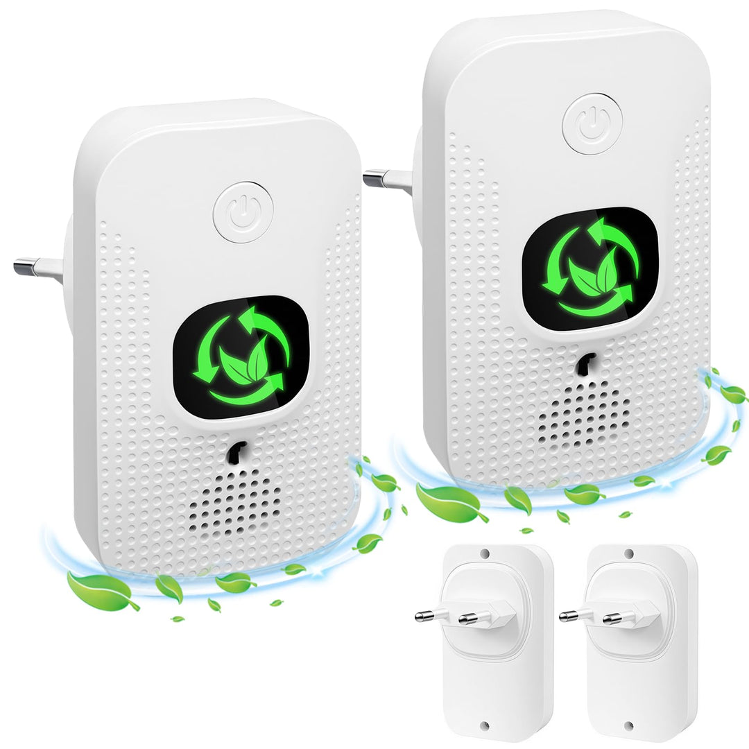 2er Pack Luftreiniger für Zuhause &amp; Schlafzimmer - Plug-In Mini Ionisator mit Negativen Ionen, Geruc