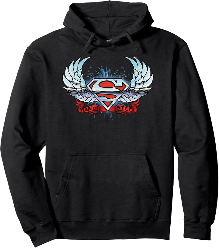 Superman Chrome Wings Shield Pullover Hoodie