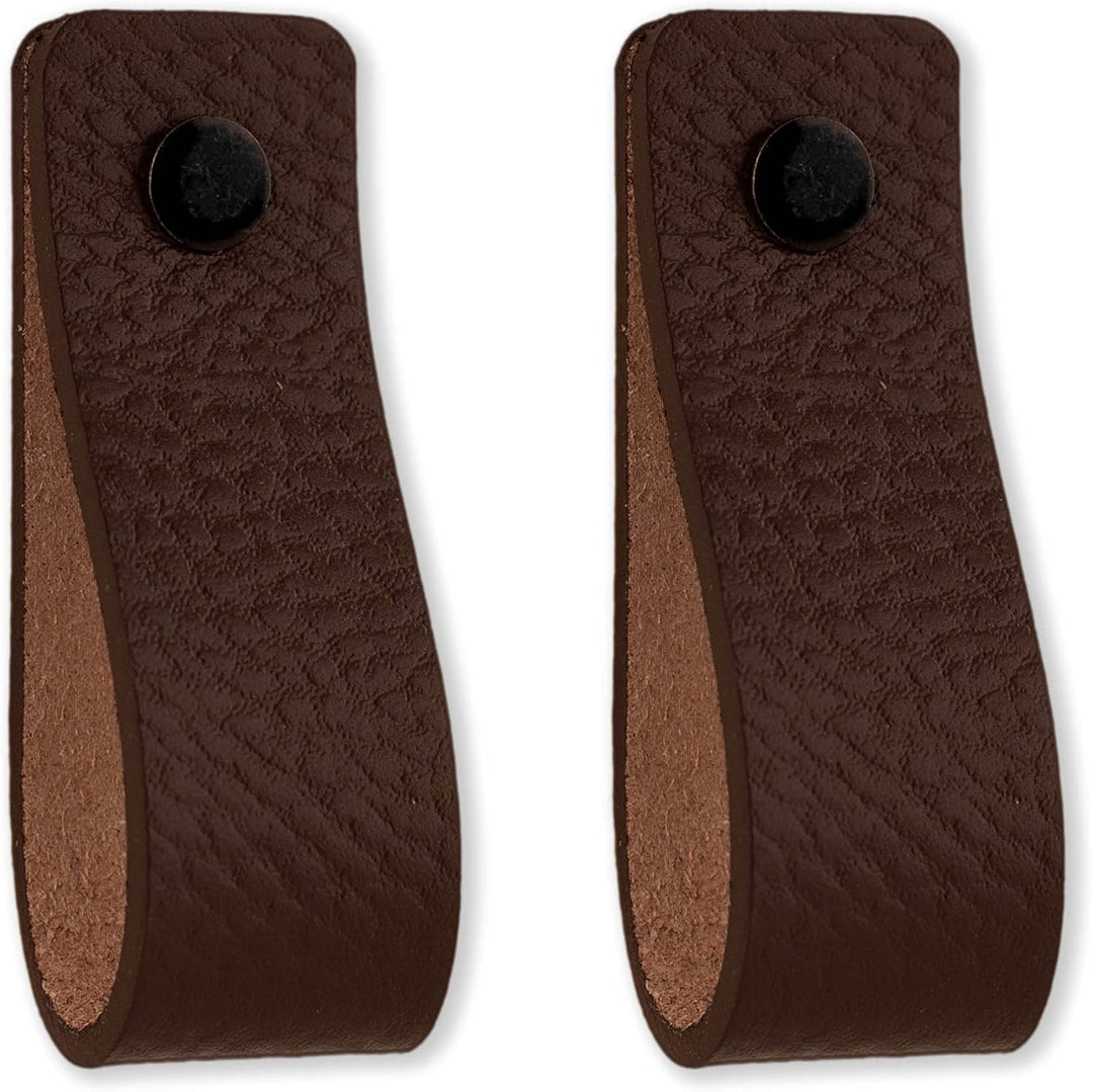 Brute Strength - Ledergriffe für Möbel - Braun - 6 Stück - 16,5 x 2,5 cm - Schrankgriff, Türgriff fü