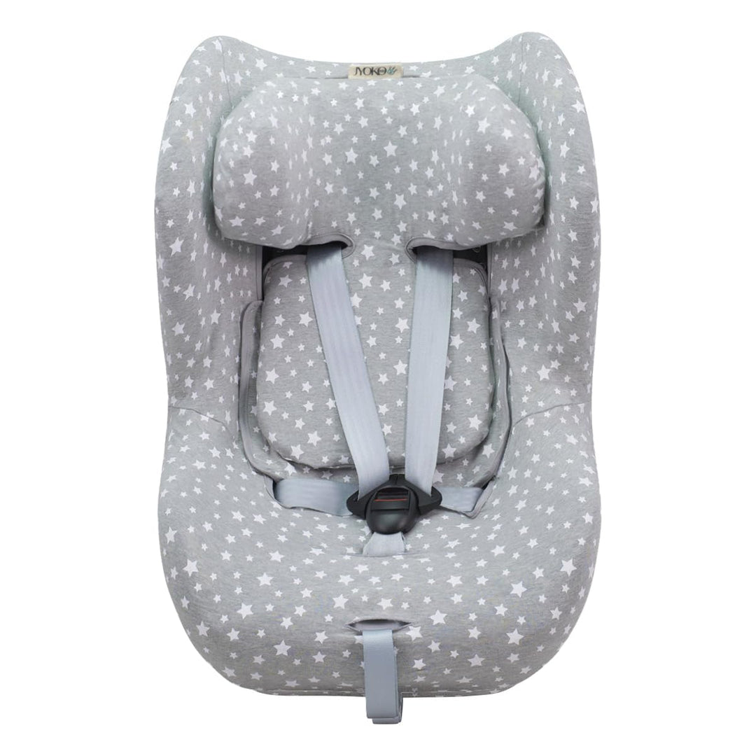 JYOKO Kids Bezug kompatibel mit Cybex Sirona G / G2 i-Size (White Star) BLACK RAYO, BLACK RAYO