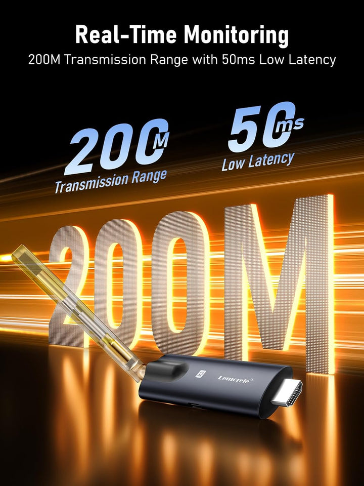 Lemorele HDMI Wireless Transmitter and Receiver,5G 50M HDMI Funk Funkübertragung Streaming Video für