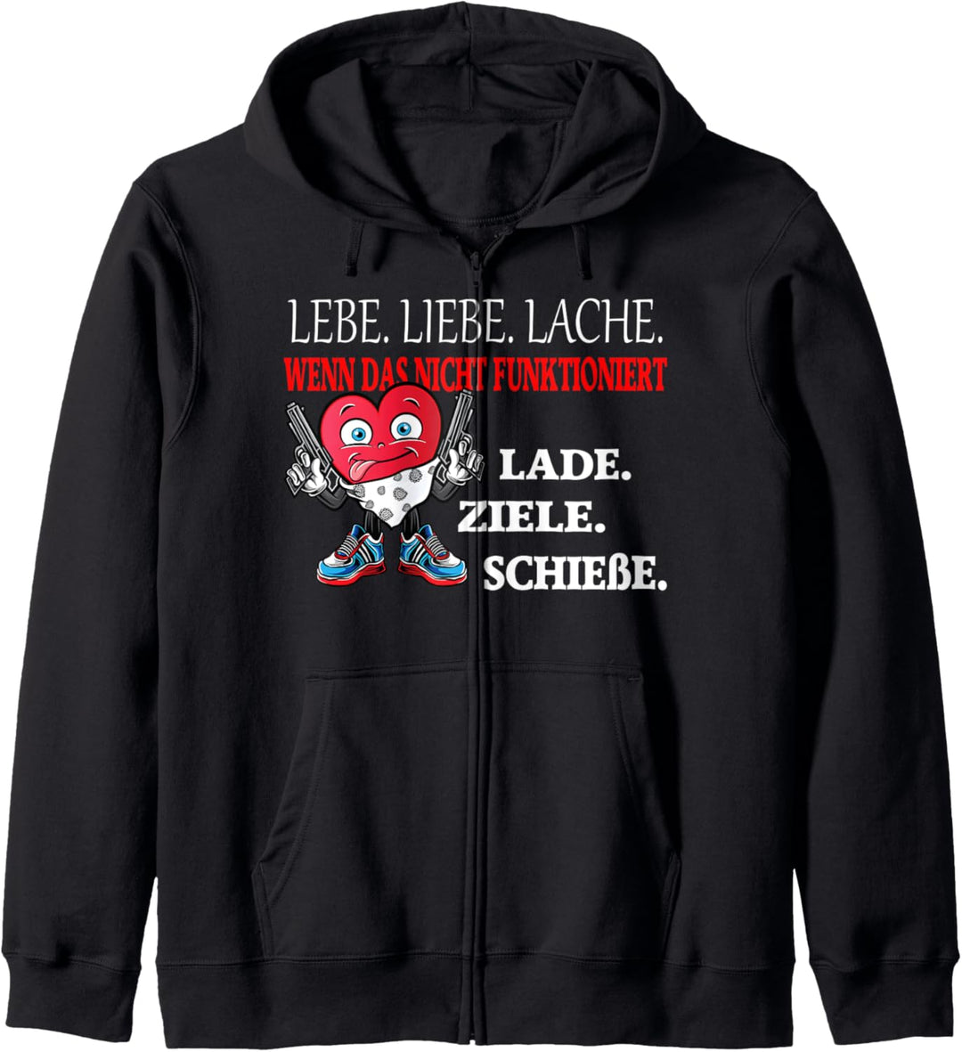Lebe Liebe Lache, Witziges Spruch Kapuzenjacke