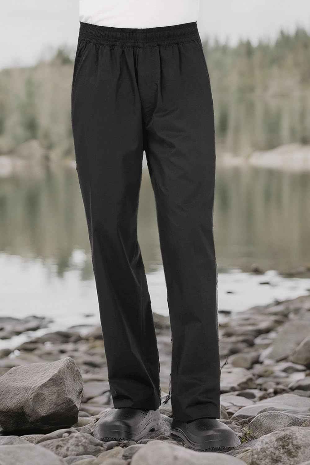 Chef Works BBLW Basic Herren Baggy Leichte Chef Hose, BBLW-BLK-XL, XL