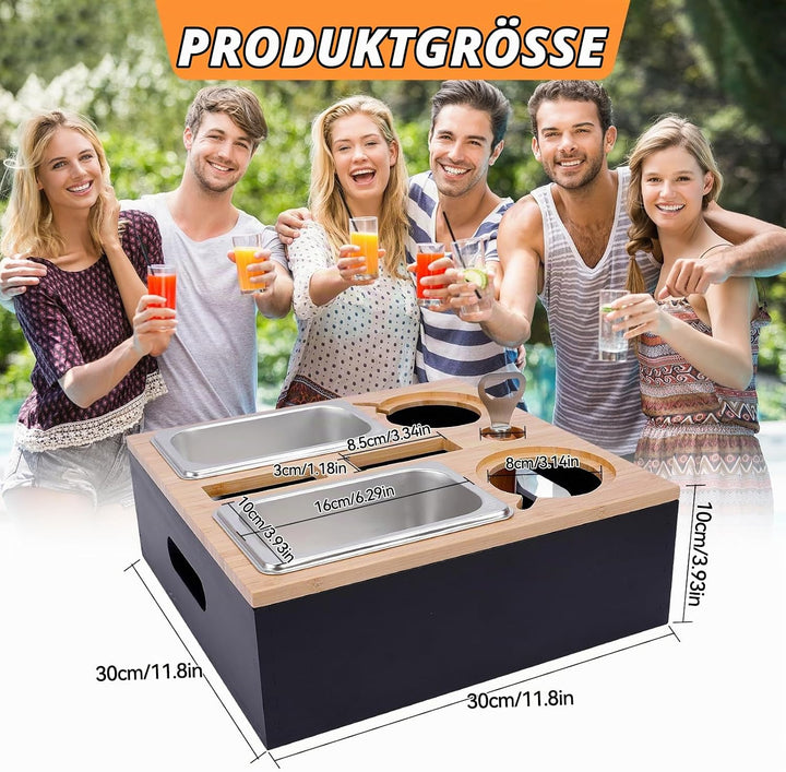 Couchbar Snackbox,Sofa Tablett,Mit Abnehmbarer Deckel,Couch Tablett,Beistelltisch Mit Holz Sofatable