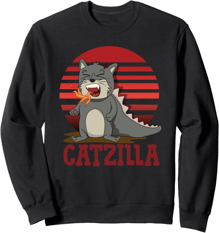 Catzilla Anime Katzenkätzchen Japanische Katzen Katze Cat Sweatshirt