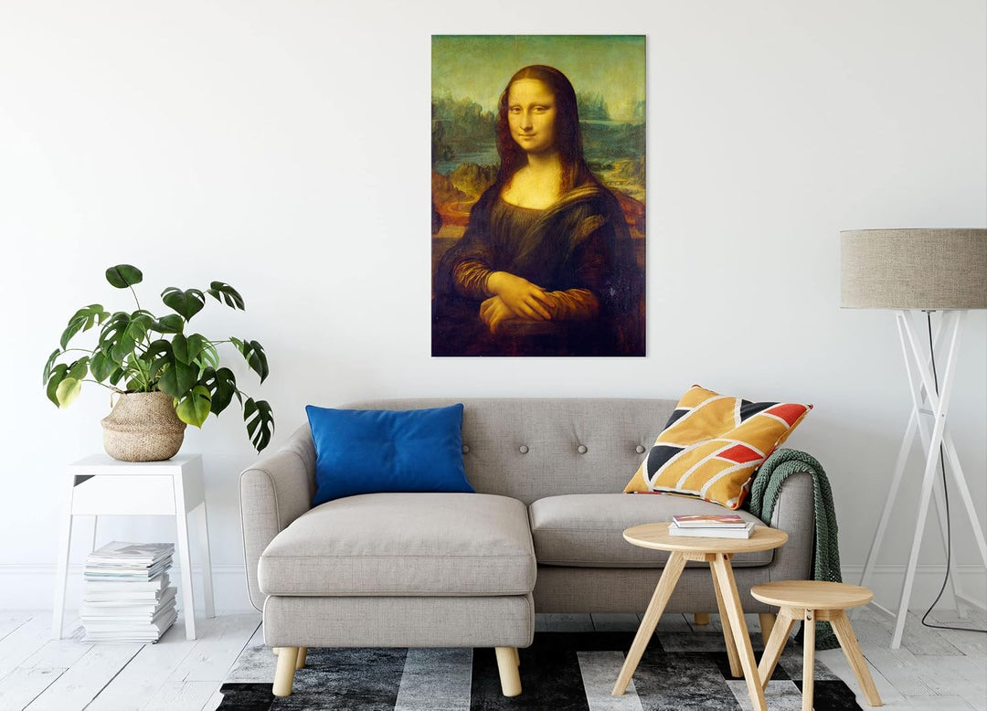 Leonardo da Vinci - Mona Lisa als Leinwandbild / Grösse: 100x70 cm / Wandbild / Kunstdruck / fertig