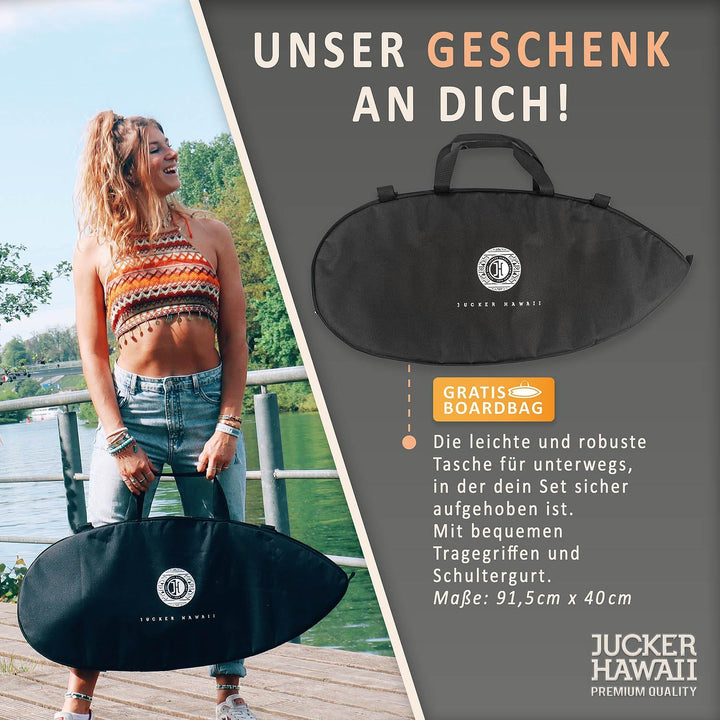 JUCKER HAWAII Balance Boards - Trick &amp; Surf Balanceboard (100% Echtholz) mit extra rutschfester Ober