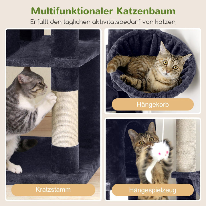 Globlazer F66 Kratzbaum Ecke für Erwachsene Katzen 168 cm Stabil Katzenbaum 168cm Dunkelgrau, 168cm