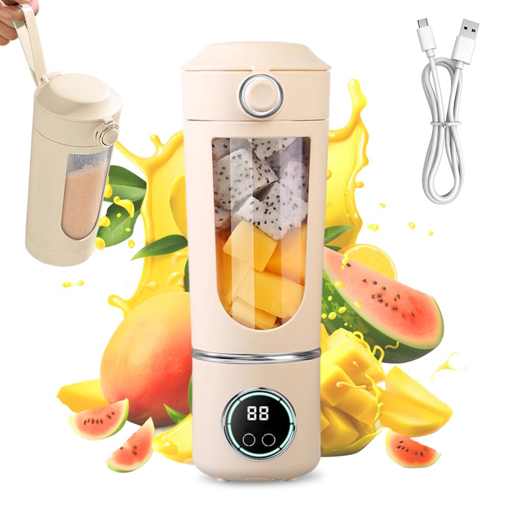 Tragbarer Mixer Smoothie Maker, Mixer to go 700 ml, Typ-C Wiederaufladbar, Becher mit Auslaufsichere