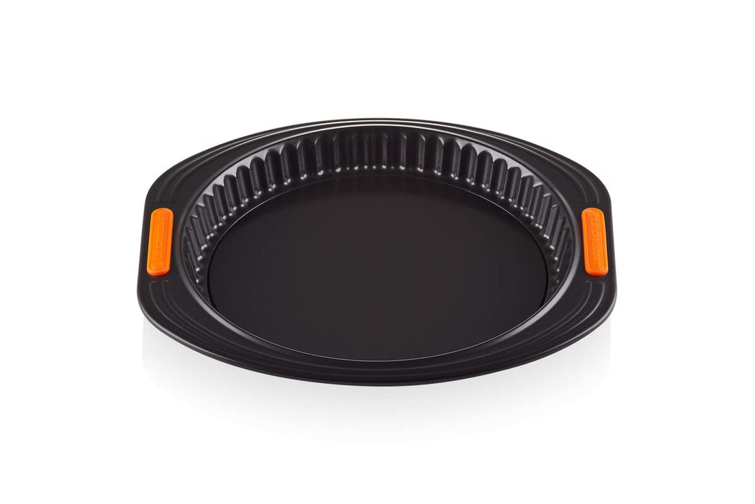Le Creuset Antihaft Quiche- und Obstkuchenform, Ø 28 cm, Hebeboden, Sauerteigbeständig, Aus Karbonst