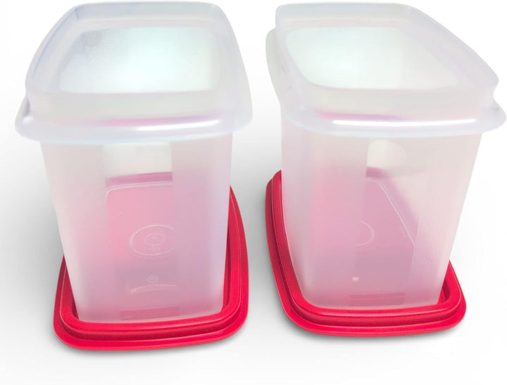 Tupperware Eidgenosse Vorratsbehälter 2er Set 800 ml Transparent Rot – Kompaktbehälter modular, luft