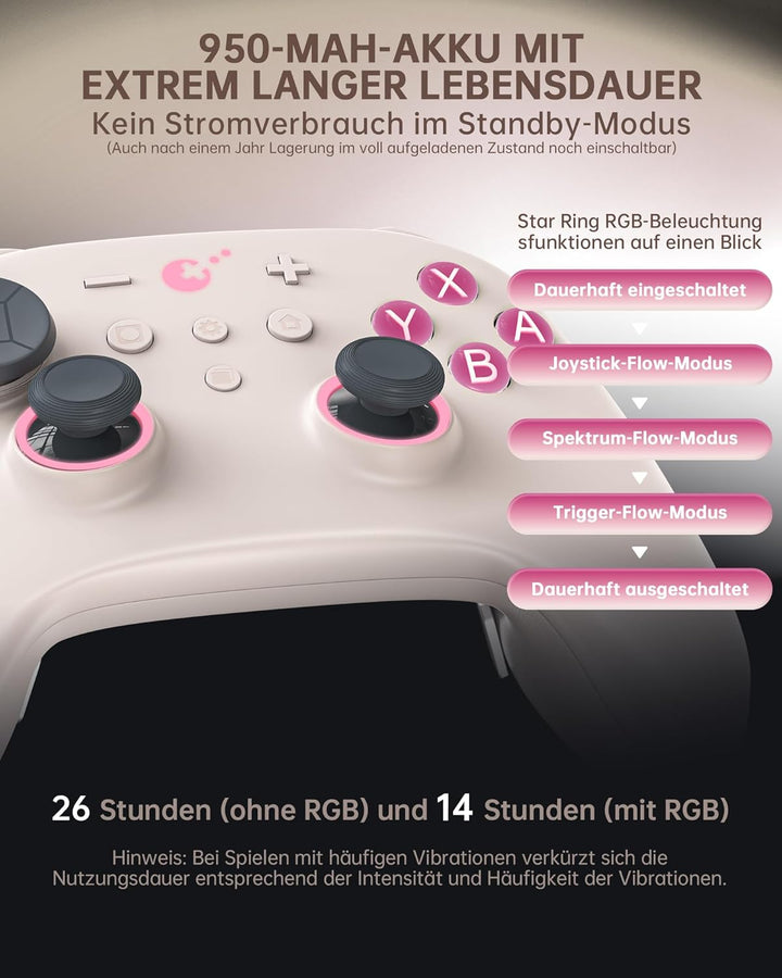 GuliKit TT Wireless Controller für PC, Android, iOS, Switch 1/2, TMR Joysticks, Aufweckfunktion und
