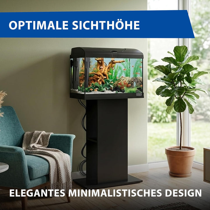 Ferplast Hydor Aquarienschrank aus Holz STAND 50/60, wasserabweisende Oberseite, schwarz
