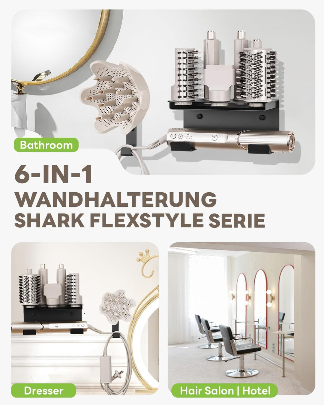 Fön Halterung Shark Hairstyler Wandhalterung Kompatibel mit Shark Flex Style Hair 6 in 1 HD430 HD435