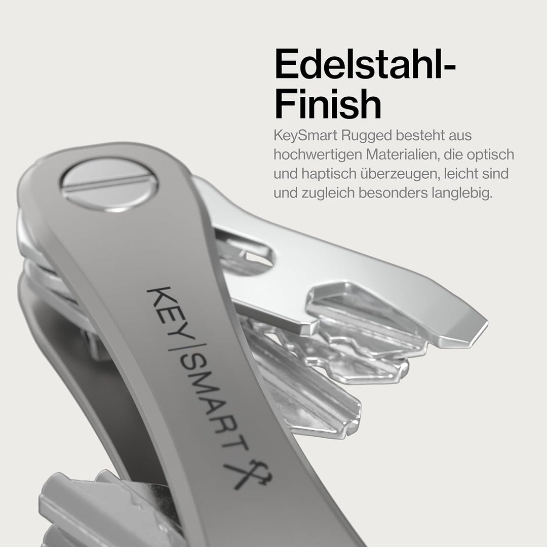 KeySmart Rugged - Multi-Tool Schlüsselhalter mit dem Flaschenöffner und Taschen Clip (bis zu 14 Schl
