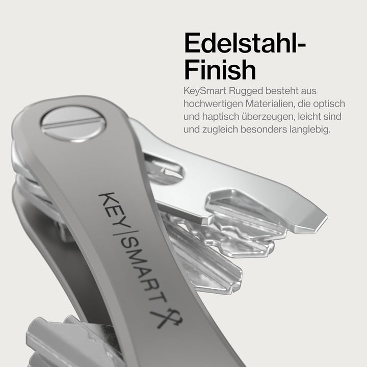 KeySmart Rugged - Multi-Tool Schlüsselhalter mit dem Flaschenöffner und Taschen Clip (bis zu 14 Schl