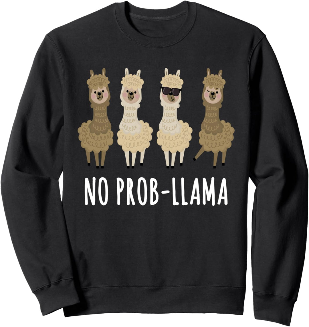No Prob-llama Cute Llama Alpaca Sunglasses funny gift Sweatshirt