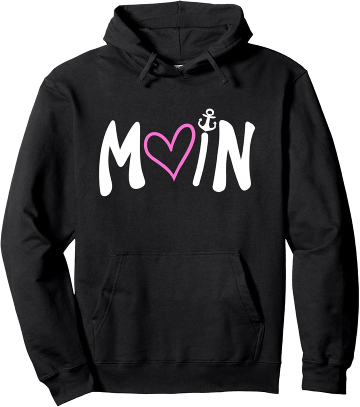 Moin mit Anker Herz Plattdeutsch Begrüssung Pullover Hoodie