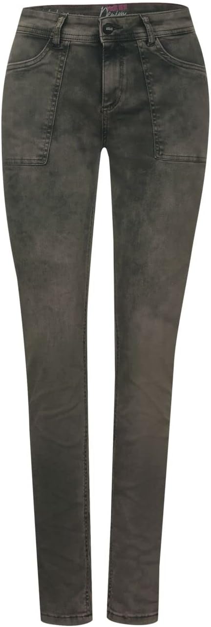 Street ONE Damen Jeanshose 32W / 32L Mocca Overdye Black Wash, 32W / 32L Mocca Overdye Black Wash