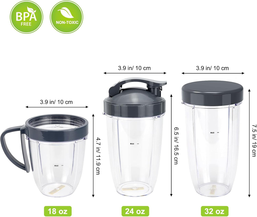 14 Stück Mixer-Ersatzteile Extraktor Klinge und Tassen für NutriBullet 600w &amp; 900w Serie, einschlies