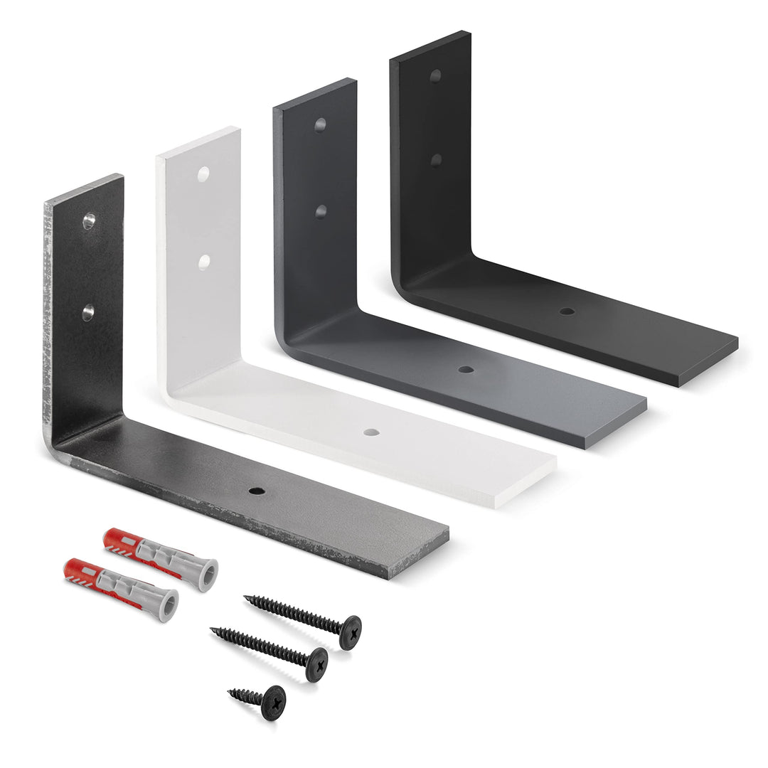 HOLZBRINK Regalträger Metall Regalhalter für Wandregal, Regalwinkel, Rohstahl mit Klarlack 150x100x4