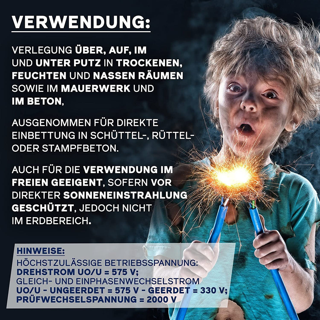 EBROM NYM-J 3x1,5 mm² Mantelleitung Installationskabel grau - Länge: 230 m, 230 m