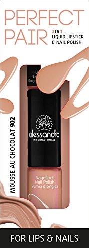 alessandro Perfect Pair 2in1 Lippenstift &amp; Nagellack Mousse au Chocolat, 10 ml