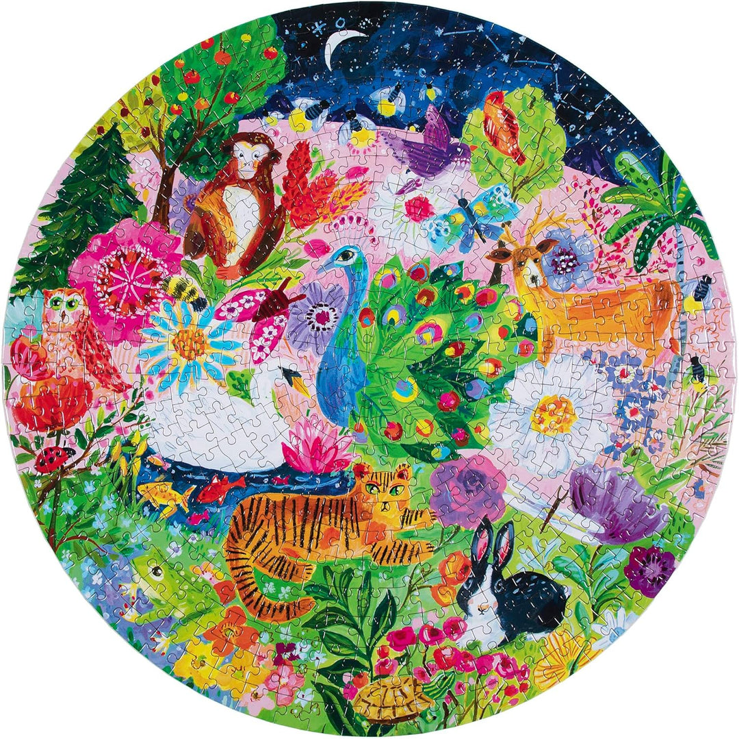 eeBoo - Round Puzzle 500 pcs - Garden Sanctuary - (EPZFGSA