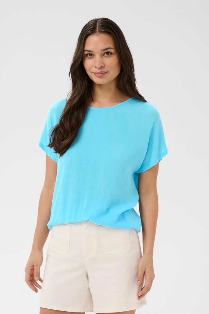 KAFFE Damen Bluse ärmellos KAamber KAamber Stanley Kurzarm 34 Aquarius, 34 Aquarius